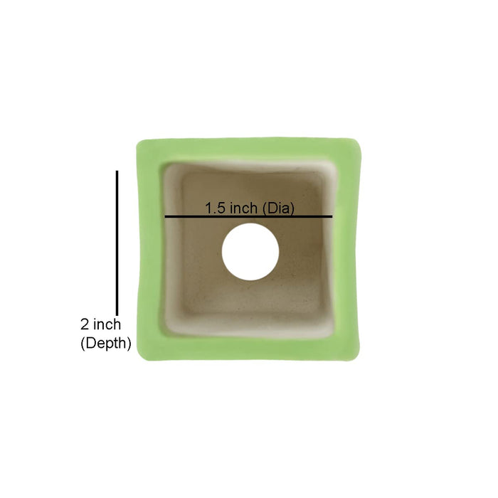 Ceramic planters Small Square Dice Pot (Green)