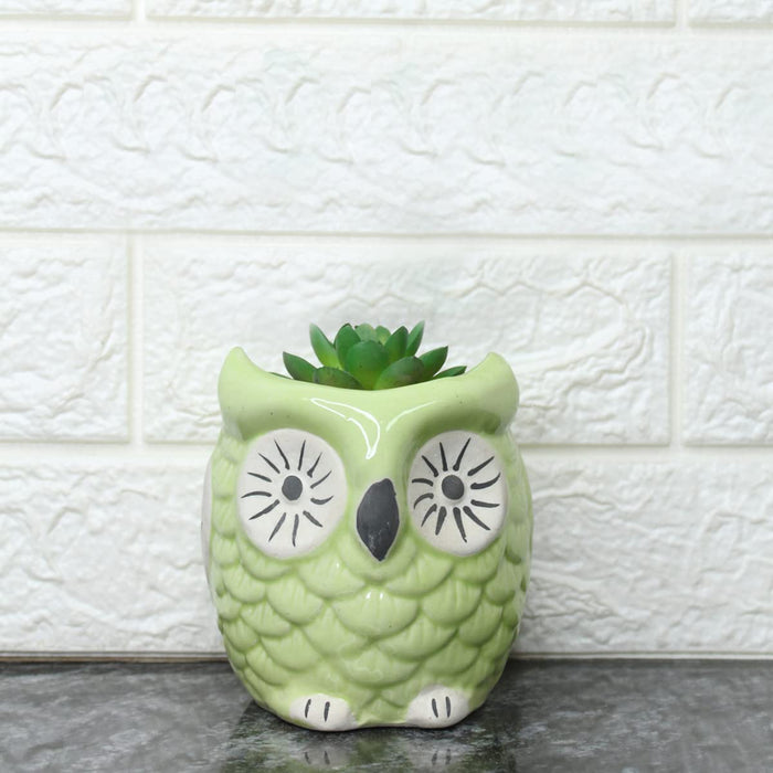 Ceramic planters New Owl Pot (Green)