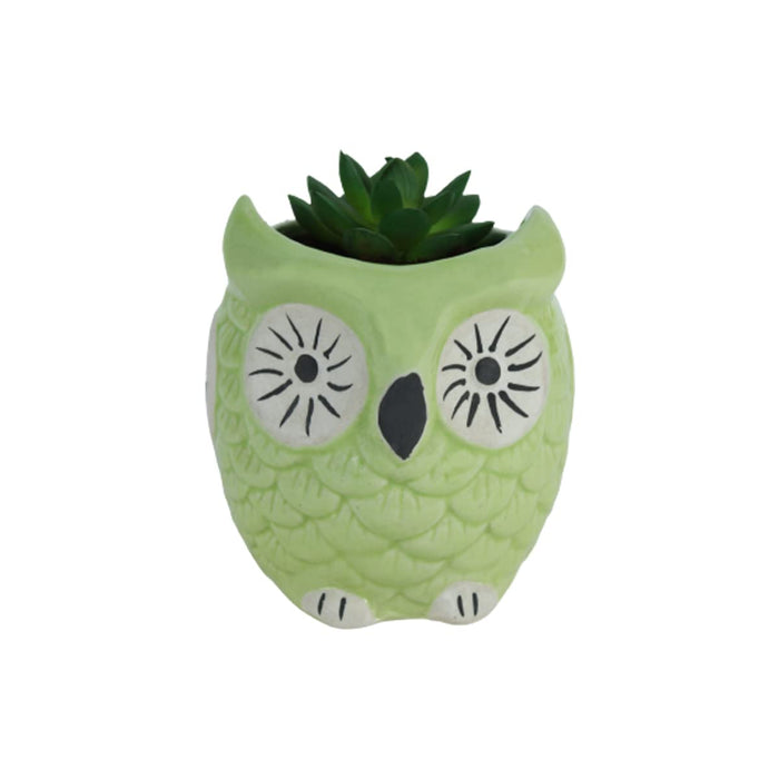 Ceramic planters New Owl Pot (Green)