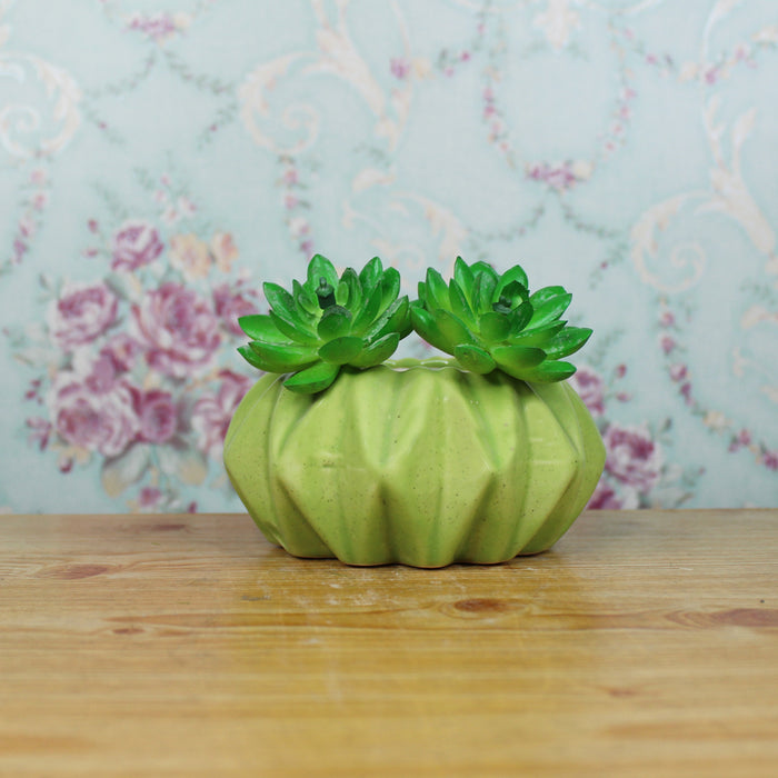 Ceramic Small Flower Pot for Home Decoration (Green)