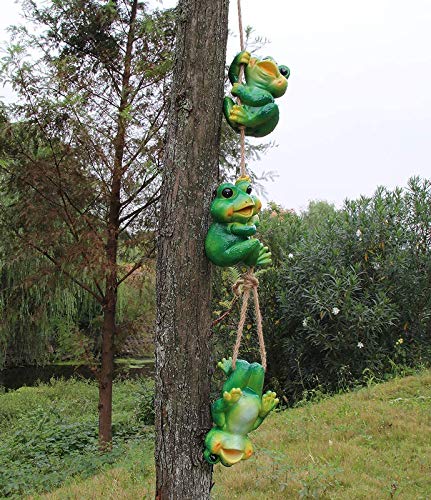 Handmade Resin 3 Frogs in a String for garden decor