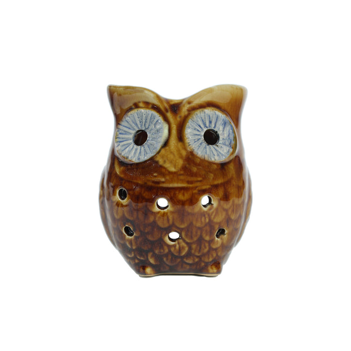 Tea light Ceramic Owl-Brown, home decor, office decoration