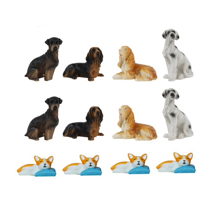 Miniature Toys : (Set of 12) Dogs Combo for Fairy Garden Accessories