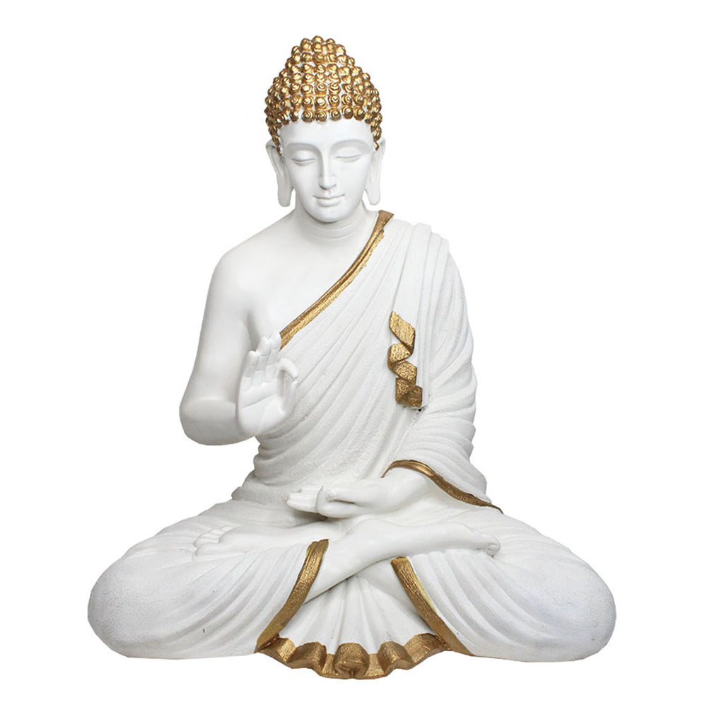 21.6 inch Buddha Statue for Home Decoration (Golden White)