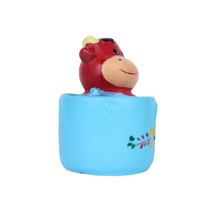 Cow Succulent Pot for Home and Balcony Decoration (Red)