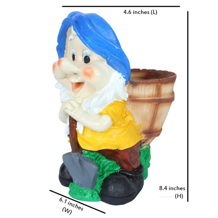 Gnome with Spade for Home and Balcony Decoration (Blue)
