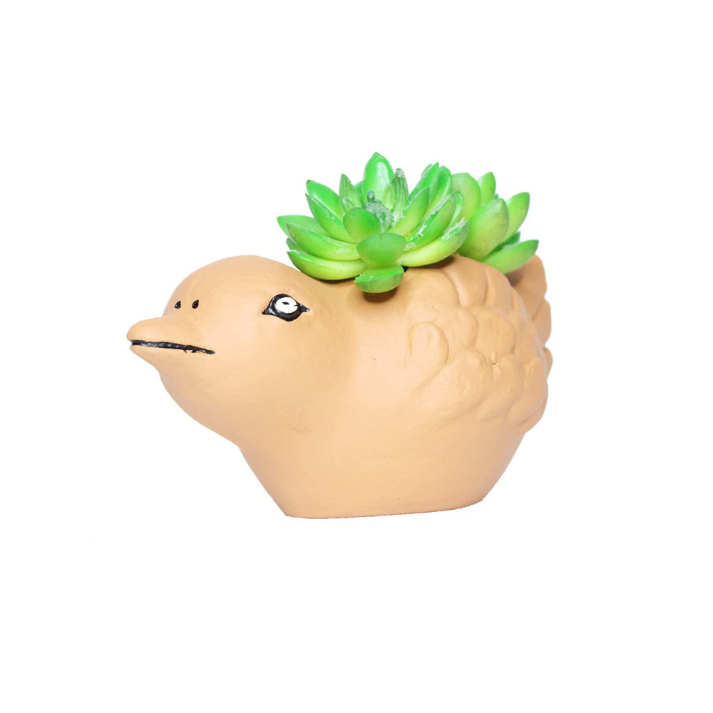 Terracotta Bird Pot for Small Plants & Succulents
