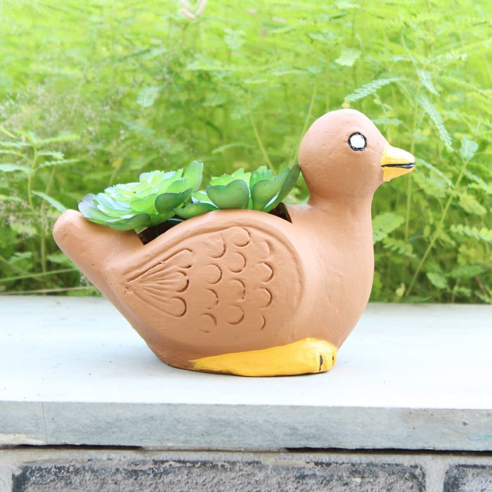Terracotta Duck Pot for small plants & succulents
