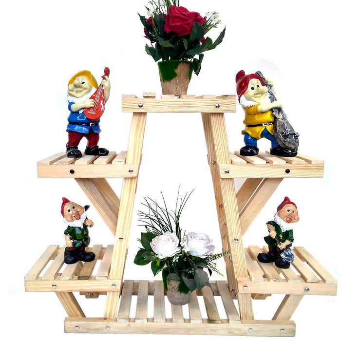 Small 6 Step Wooden Plant Stand for Home and Balcony Decoration